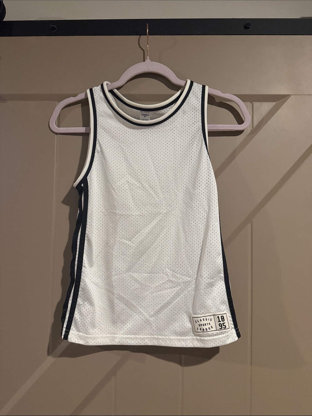 Carter's White Mesh Tank Top with Black Trim